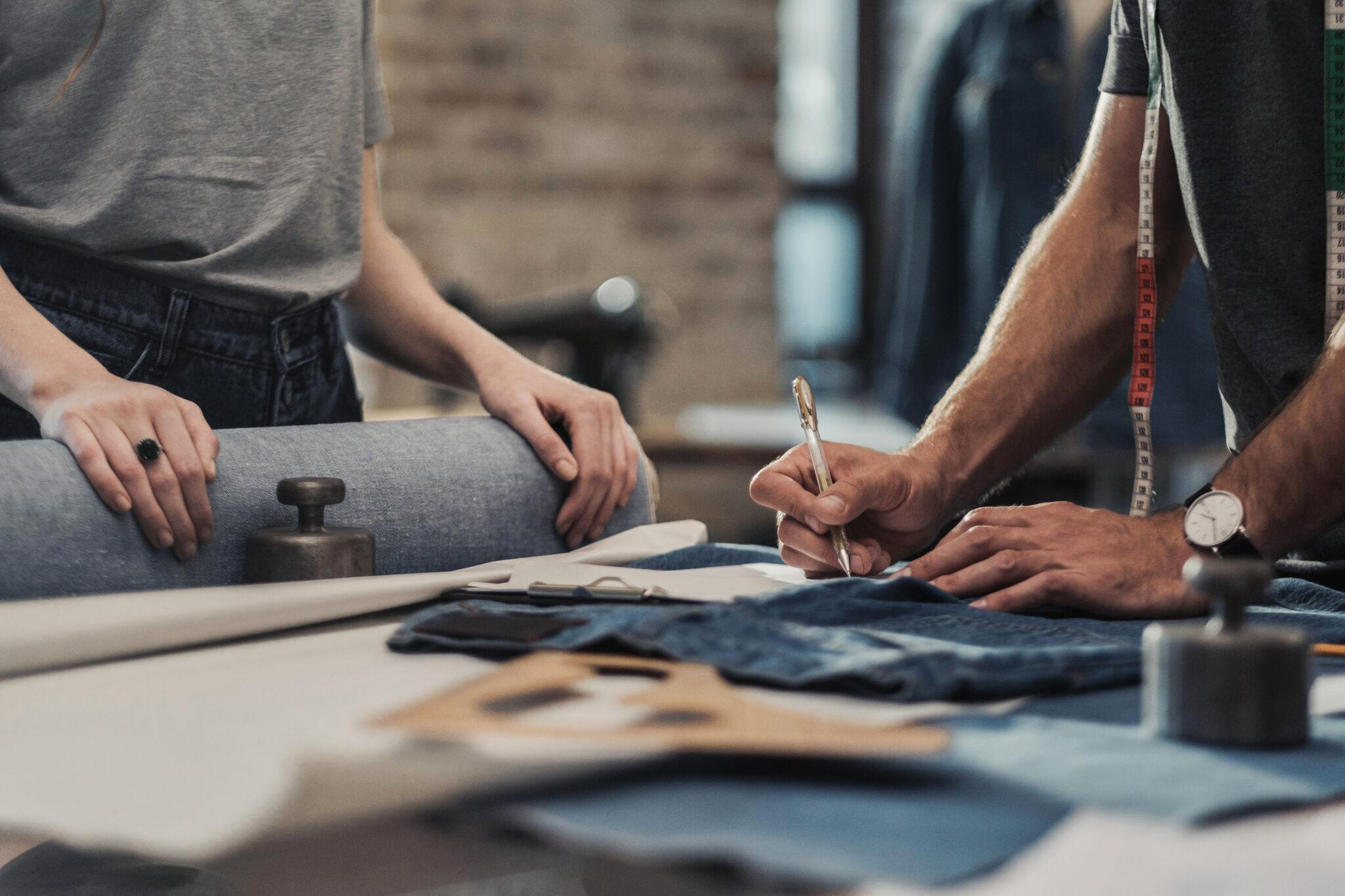 Fashion designer working in his studio
